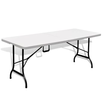 vidaXL Folding Patio Table White 70.9"x29.5"x29.1" HDPE