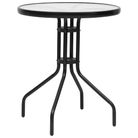 vidaXL Patio Table Black Ã23.6"x27.6" Steel