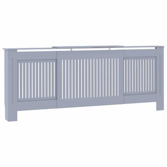 vidaXL Engineered Wood Radiator Cover Gray 80.7"