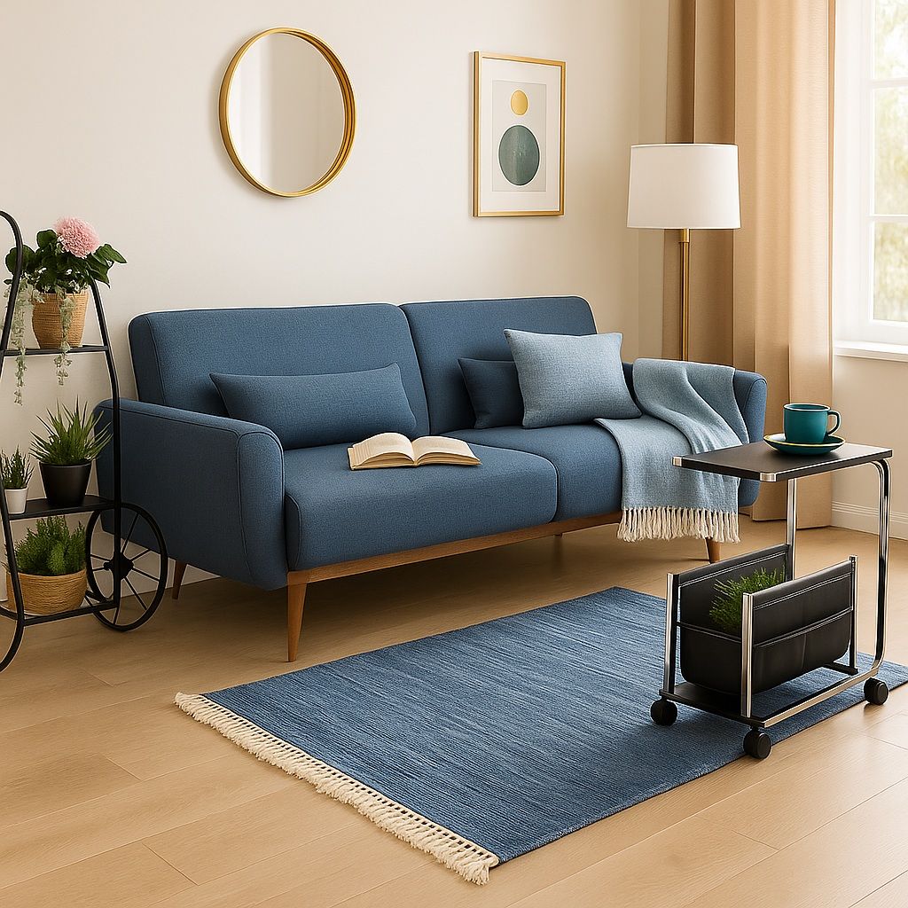 Retro blue living room