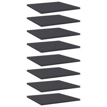 vidaXL Bookshelf Boards 8 pcs Grey 40x40x1.5 cm Engineered Wood