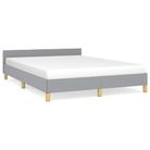vidaXL Bed Frame without Mattress Light Gray Full Fabric