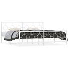 vidaXL Metal Bed Frame without Mattress with Footboard White 193x203cm