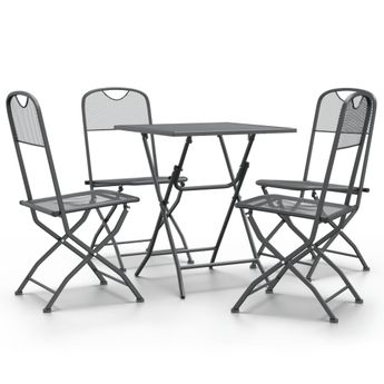 vidaXL 5 Piece Patio Dining Set Expanded Metal Mesh Anthracite