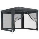 vidaXL Party Tent with 4 Mesh Sidewalls Anthracite 9.8'x9.8' HDPE