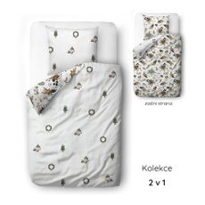 White cotton satin single bed sheets 140x200 cm Festive Flowers – Butter Kings