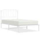 vidaXL Metal Bed Frame without Mattress with Headboard White 100x190cm