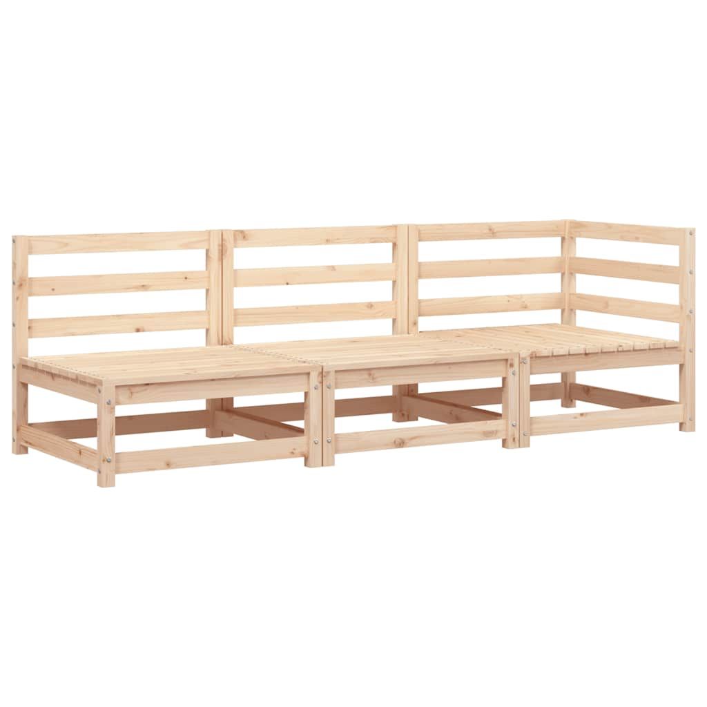 vidaXL Garden Sofa 3-Seater Solid Wood Pine