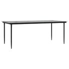 vidaXL Patio Dining Table Black 78.7"x39.4"x29.1" Steel and Tempered Glass