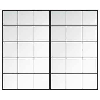 vidaXL Wall Mirrors 2 pcs Black 39.4"x23.6" Metal