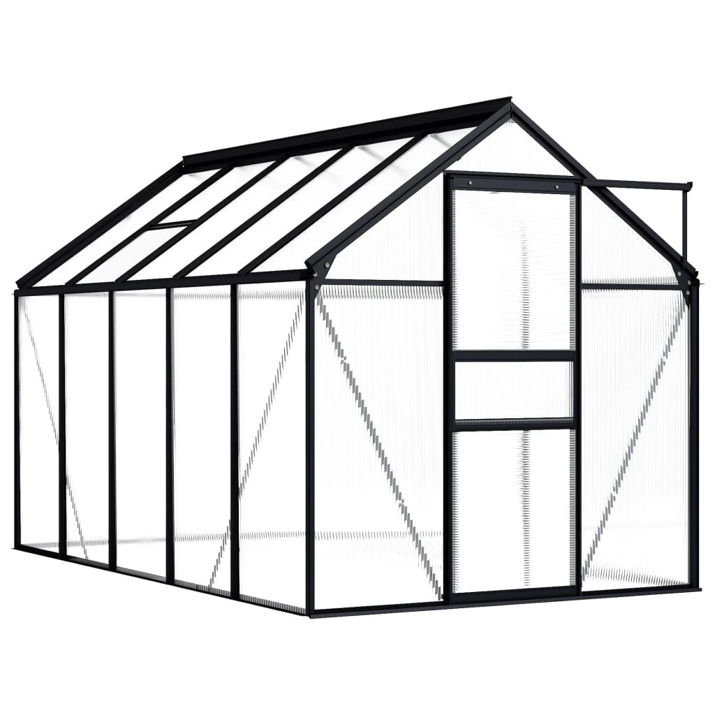 vidaXL Greenhouse Anthracite Aluminum 63.4 ftÂ²