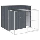 vidaXL Dog House with Run Anthracite 84.3"x99.6"x71.3" Galvanized Steel