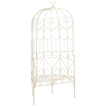 vidaXL Patio Bench 37.4" Iron Antique White