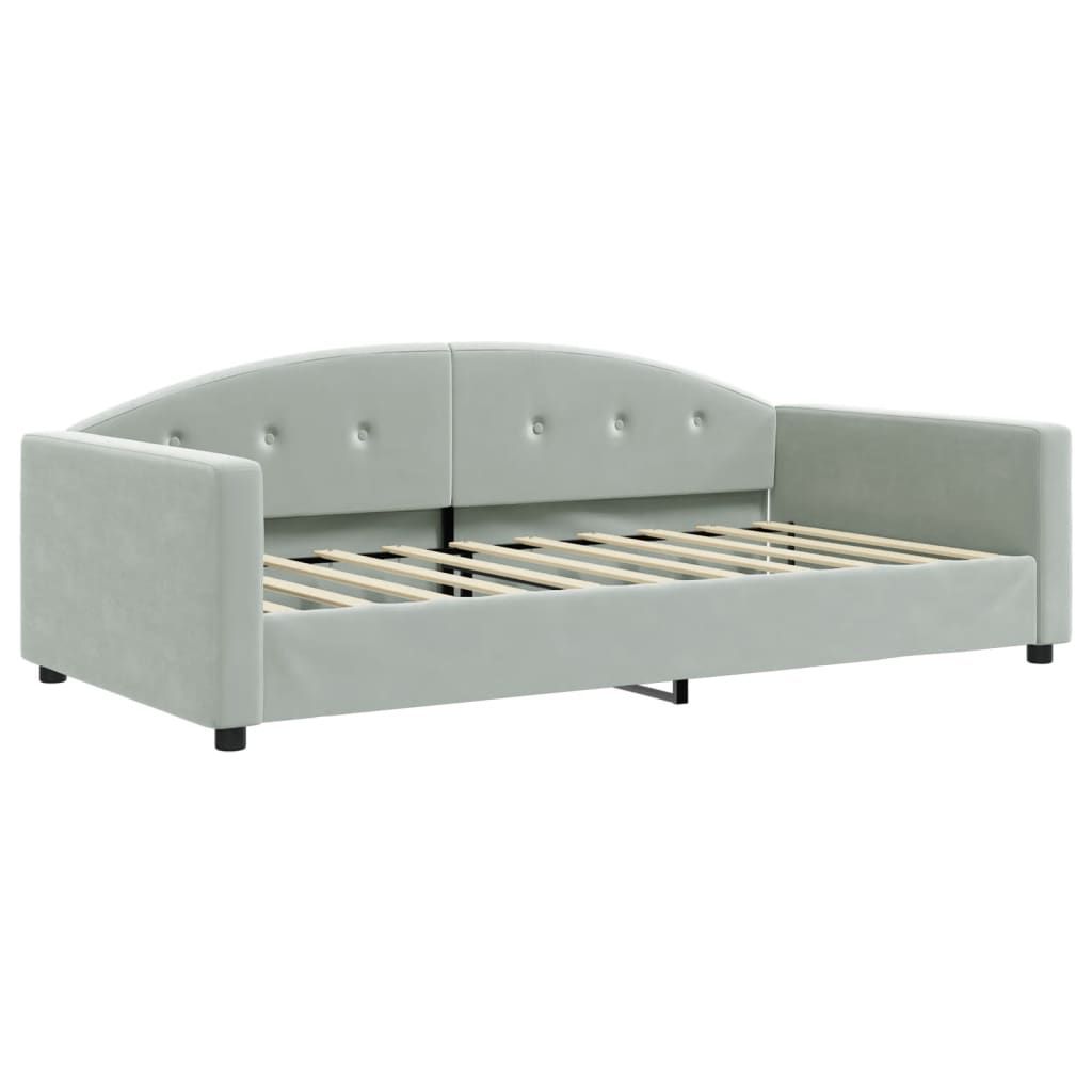 vidaXL Day Bed without Mattress Light Grey 100x190 cm Velvet