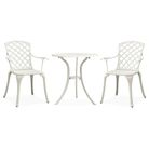 vidaXL 3 Piece Bistro Set Cast Aluminium White