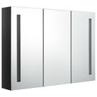 vidaXL LED Bathroom Mirror Cabinet 35"x5.5"x24.4" Shining Black
