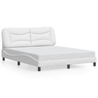 vidaXL Bed Frame without Mattress "Hvar" White 152x203 cm Faux Leather