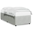 vidaXL Bed Frame without Mattress Light Gray Twin Velvet