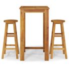 vidaXL 3 Piece Patio Bar Set Solid Wood Acacia