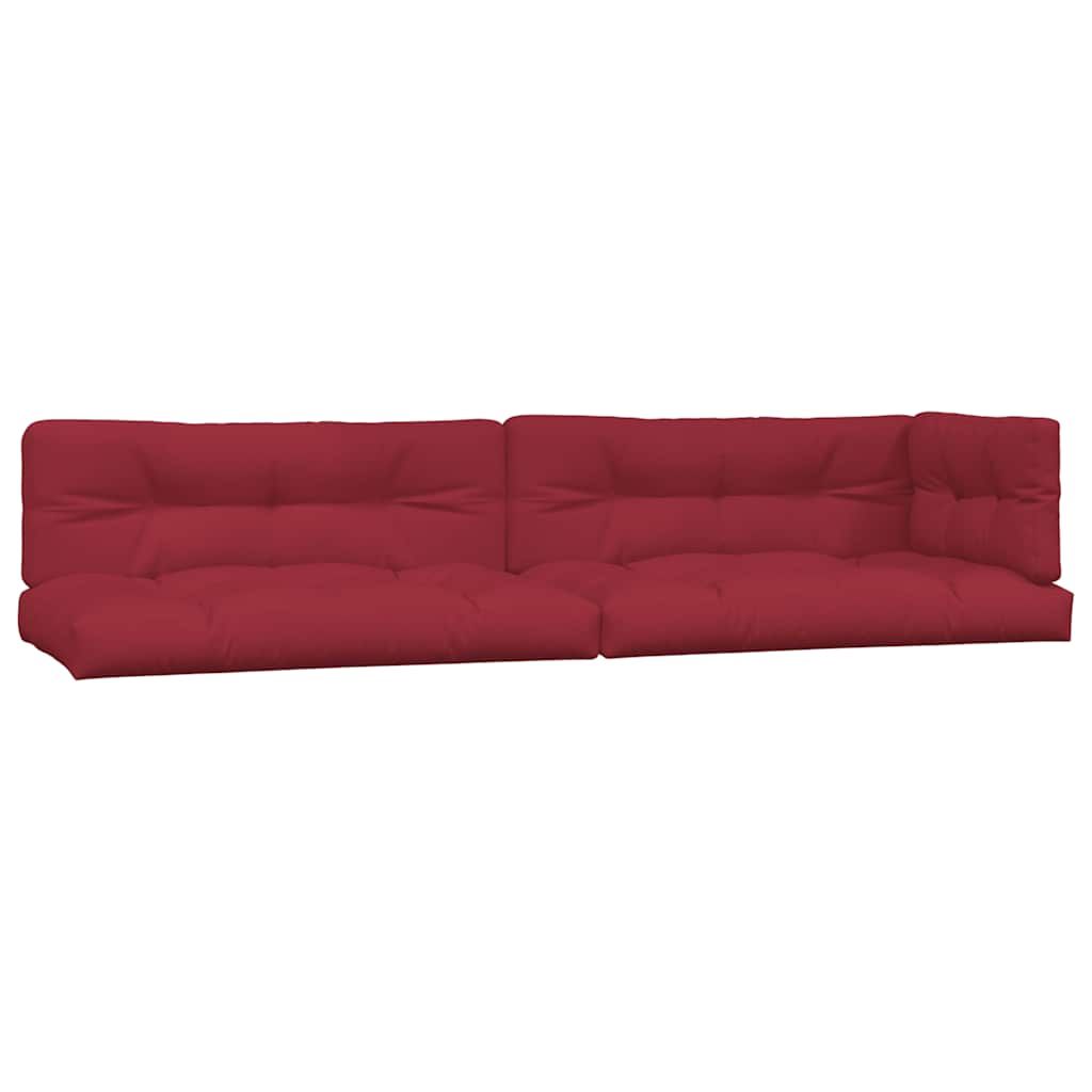vidaXL Pallet Cushions 5 pcs Wine Red Fabric