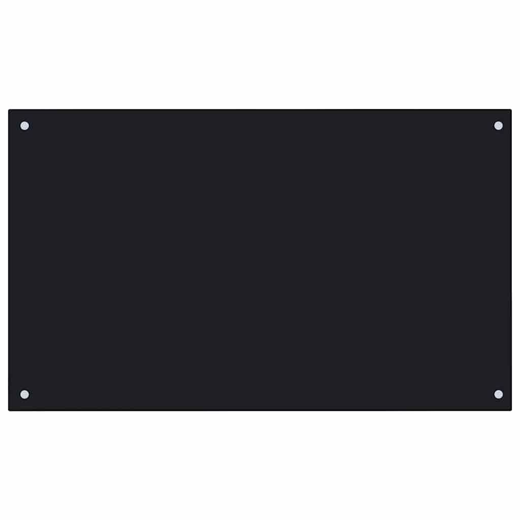 vidaXL Kitchen Backsplash Black 39.4"x23.6" Tempered Glass