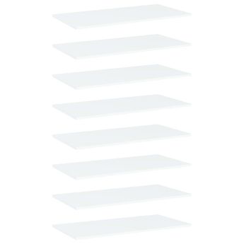 vidaXL Bookshelf Boards 8 pcs White 80x50x1.5 cm Engineered Wood