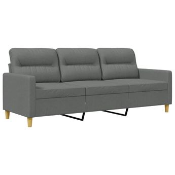 vidaXL 3-Seater Sofa Dark Grey 180 cm Fabric