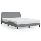 vidaXL Bed Frame "Dover" Light Gray 53.9"x74.8" Fabric