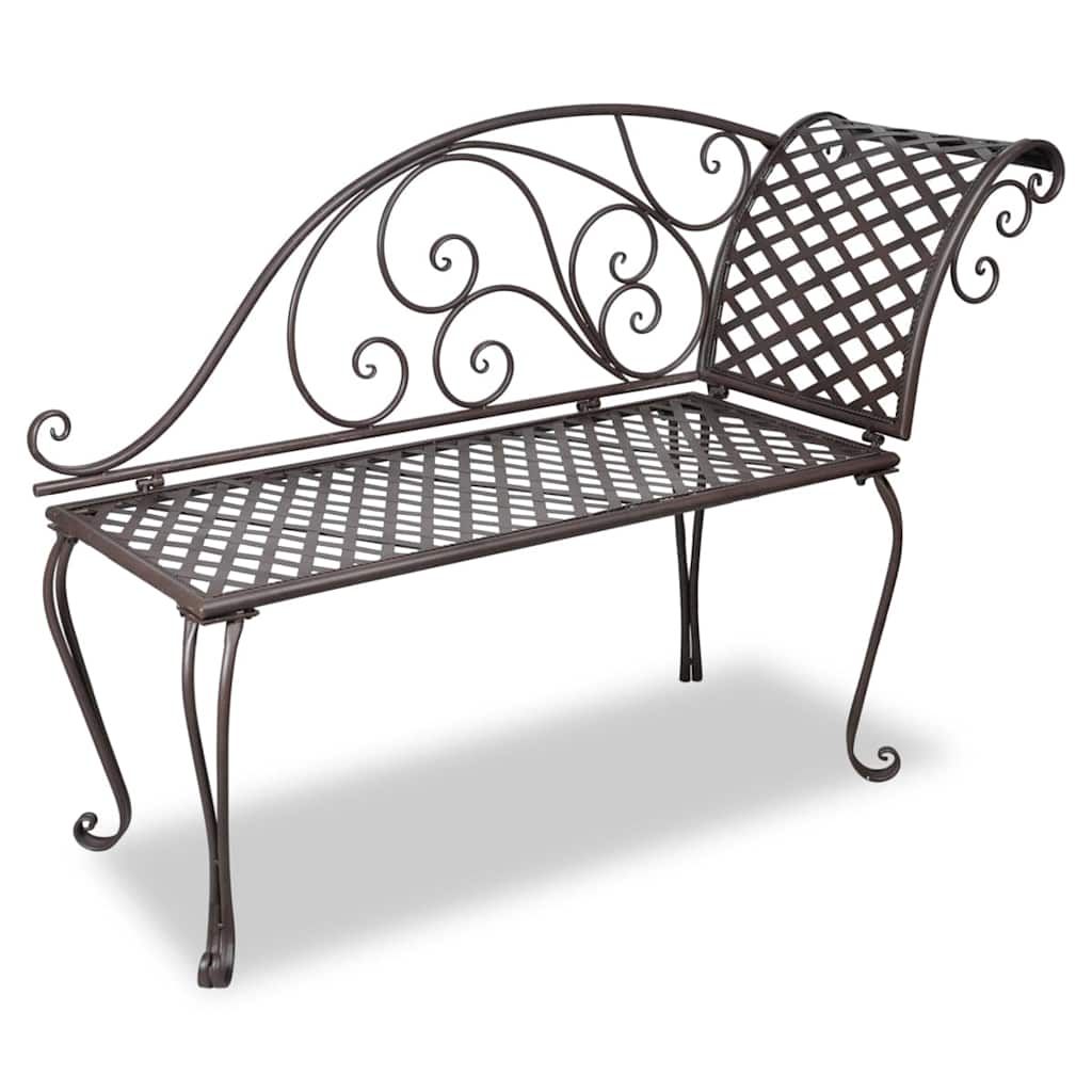 vidaXL Patio Chaise Lounge 50.4" Steel Antique Brown