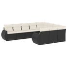 vidaXL 10 Piece Garden Sofa Set with Cushions Black Poly Rattan