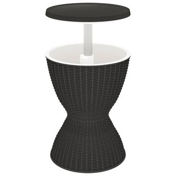 vidaXL 3-in-1 Ice Cooler Table Black Polypropylene