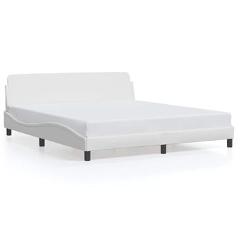 vidaXL Bed Frame "Dover" White 183x213 cm Faux Leather