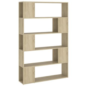 vidaXL Book Cabinet Room Divider Sonoma Oak 100x24x155 cm Engineered Wood