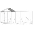 vidaXL Outdoor Dog Kennel with Roof Silver 4x4x2.5 m Galvanised Steel