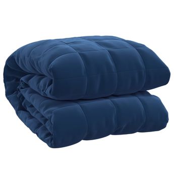 vidaXL Weighted Blanket Blue 55.1"x78.7" 22 lb Fabric
