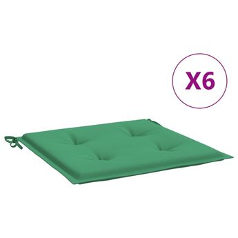 vidaXL Garden Chair Cushions 6 pcs Green 50x50x4 cm Oxford Fabric