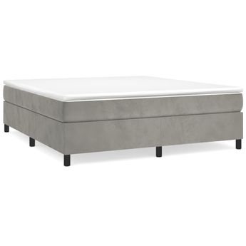 vidaXL Box Spring Bed Frame Light Grey California King Velvet (US Only)