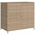 vidaXL Patio Storage Cabinet Beige 32.7"x17.7"x29.9" Poly Rattan