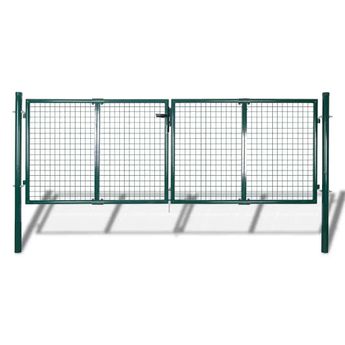 vidaXL Fence Gate Steel 118.1x39.4" Green