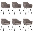 vidaXL Dining Chairs 6 pcs Taupe Fabric