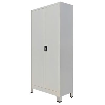 vidaXL Office Cabinet with 2 Doors Steel 35.4"x15.7"x70.9" Gray