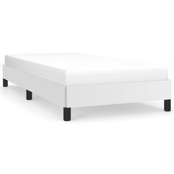 vidaXL Bed Frame without Mattress White 39.4"x79.9" Twin XL Faux Leather
