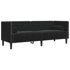 vidaXL Chesterfield Sofa with Bolsters 3-Seater Black Velvet