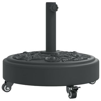 vidaXL Parasol Base with Wheels for Ã1.5"/1.9" Poles 59.5 lb Round
