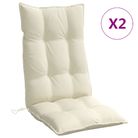 vidaXL Highback Chair Cushions 2 pcs Cream Oxford Fabric