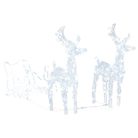 vidaXL Reindeers & Sleigh Christmas Decoration 160 LEDs 51.2" Acrylic