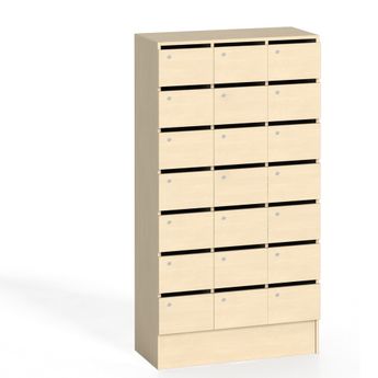 Skříň s poštovními přihrádkami, 21 přihrádek, bříza