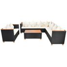 vidaXL 6 Piece Patio Lounge Set with Cushions Poly Rattan Black
