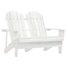 vidaXL 2-Seater Garden Adirondack Chair Solid Fir Wood White