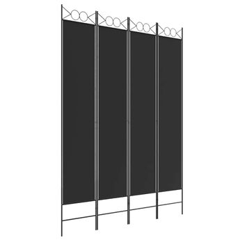 vidaXL 4-Panel Room Divider Black 160x220 cm Fabric